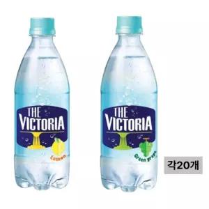 빅토리아 레몬 탄산음료 500ml, 20개 + 청포도향 500ml, 20개