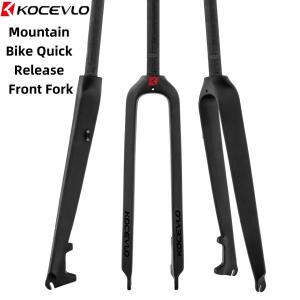 KOCEVLO 풀 카본 MTB 포크 26/27.5/29er 퀵 릴리스 초경량 T800 하드 3K 리지드 자전거