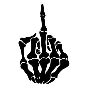 해골 해골 뼈 중간 손가락 비닐 데칼 자동차 스티커를 뒤집기 범퍼 뒷 창에 대한 방수 자동 장식