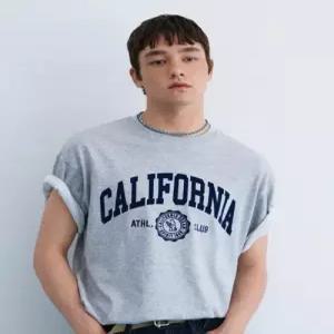 후아유 WHOAU California Lettering T-shirt Over Fit WHRAG2322U