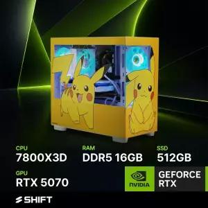 주연테크 시프트 PKP78X57 포켓몬스터 피카츄 AMD 라이젠7 7800X3D RTX 5070 게이밍 컴퓨터