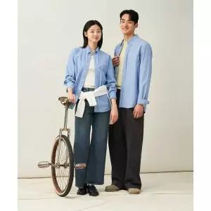 BEANPOLE MEN [Essential] 남녀공용 데님 셔츠 스카이 블루 (BC5164E71Q)