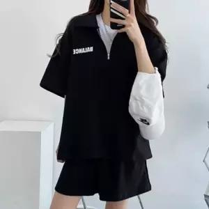 친절한탄씨 여성 반바지 반팔 셋트 반집업 셋업 운동복 반바지 오버핏 세트 트레이닝복 상하