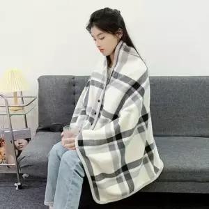 단추담요 양면 방한 무릎 수면 망토 극세사 어깨 담요 포근한