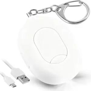 여행용 도어 스톱 알람 LED 깜박임이 있는 130dB 소음 휴대용 진동 센서 호텔 홈 아파트용 USB 충전식