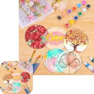 굿테라 아트공구 키밍 원형 투명판 미술 만들기 아크릴 20p 키링 DIY DIY키트 5cm