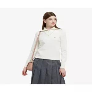 라코스테 LACOSTE 여성 반집업 윙카라 스웨터 AF708E-55N 001