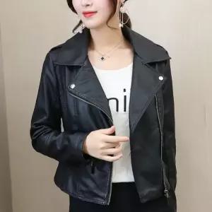 사선 사이드 지퍼 포인트 슬림핏 라이더 여성 자켓