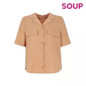 [SOUP] 칼라 포켓 반팔 블라우스 (SA6SS37)