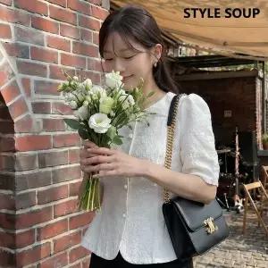 [SOUP] 페플럼 퍼프 슬리브 블라우스 (SC4SSF2)