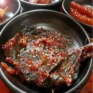장담아 전통 식품 양념 깻잎장아찌 500g 아이스팩 포장 잘 삭혀진