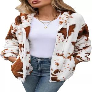 Vipwest 여성 플리스 재킷 가을 겨울 풀 집 셰르파 코트 후드 S-5XL