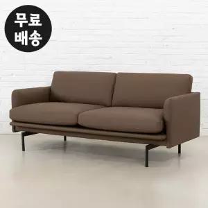 에닉 가죽 2인용 소파 거실 쇼파 대기실 가구(브라운)