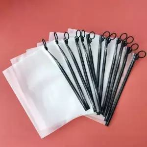 [핫트랙스]블랙 링 지퍼백 25cmx17cm 반투명 소품 보관용 정리 파우치 지퍼팩(WFP8BZ5)