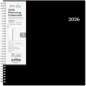블루 스카이 2026 주간 및 월간 약속 플래너 캘린더 2026년 1월 - 12월 8.5인치 x 11인치 15분 블록 유연한