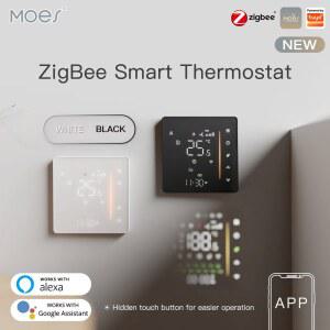 텃밭 비닐하우스 MOES Zigbee 온도 조절기 전기 바닥 난방 보일러 습도의 실내 컨트롤러 Tuya Alex 5A16A와 함께 작동