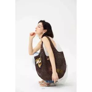 닥스 ACC브라운 라피아 꼬임 메쉬 숄더백 L DCBA6E5902587801