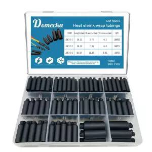 Domecka 200PCS 방수 열수축 엔드 캡 튜브 전선 케이블 랩 해양 등급 밀폐 접착 안감 단열 키트 상자 포함