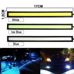 10pcs 17CM LED DRL 방수 운전 주간주행등 스트립 12V COB 자동차 알루미늄 줄무늬 조명