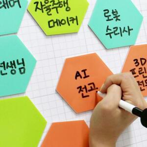 12P 자석식 필기카드 메모자석 칠판메모지 영구