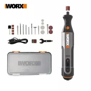 Worx 8V 로터리 툴 WX106 무선 미니 드릴 조각 연마 광택기 USB 충전기 가변 속도 전동 공구 세트