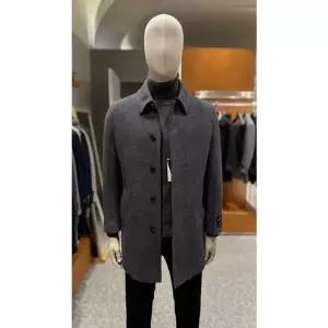 [NS홈쇼핑][타임월드]바쏘 F/W 차콜 깅엄체크 울 캐시미어 혼방 카라넥 하프코트 BSZ4CJ35A..