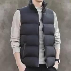 [하프클럽/다잇템]남성 폴라넥 검정 운동 경량 패딩 조끼