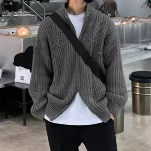 [하프클럽/다잇템]남자 2WAY 집업 빅사이즈 남친룩 FW 니트