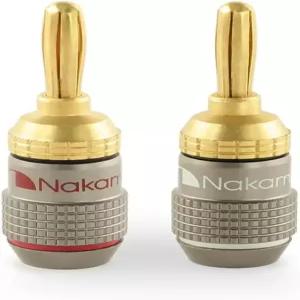 나카미치 팬락 엑셀 시리즈 24k 골드 도금 바나나 플러그 10 AWG - 스피커용 18 게이지 크기 4mm 하이파이