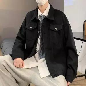 남자 간절기 아우터 오버핏 트러커 생지 데님 청자켓