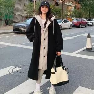 뽀글이 양털 후드양털 인조양털 아우터 후드점퍼 겨울 롱코트 여자 3컬러