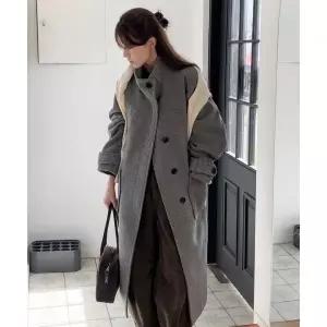 매장정품 키뮤어 KIIMUIR (우먼) 하이넥 울 롱코트_그레이 KBEWWCL002GR 306747