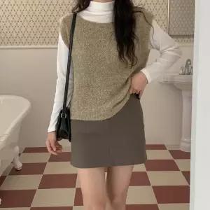 옷자락 / 여성 기본 면 뒤주머니 미니스커트 치마