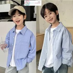 키즈목마 kid's horse 2024 가을 신상 남아 남방 주니어 블루남방 가을옷 남아셔츠 398