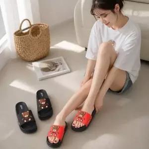 쪼리 키높이 슬리퍼 통굽 여성 레드 신발 35-40사이즈 블랙