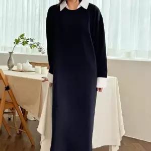 라렌 블랙 여성 빅사이즈 원피스 셔츠 롱 정장 임산부