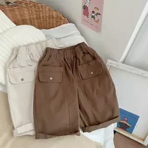 키즈 주니어 남아여아 공용 포켓 순면 5부 반바지 120~140
