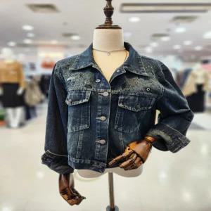 [멜로디가든]멜로디가든 여성 카라 펄 청 숏 자켓 M25F9J104