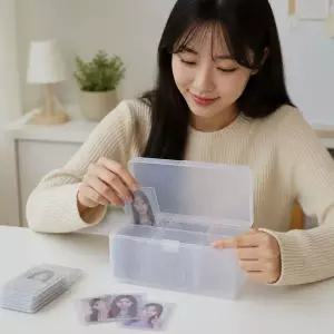 포토카드 정리함 케이스 투명 수집함 아이돌 굿즈 보관통