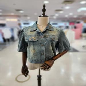 [멜로디가든]멜로디가든 여성 여름 데님 큐빅 숏 자켓 M26M4J111