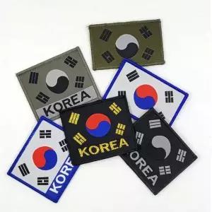 [골드스마일]1개 찍찍이 태극기 자수 와펜 태극기패치 태극기와펜 국기패치