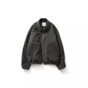 HORLISUN Mayor Wool Blouson Jacket Dark Gray