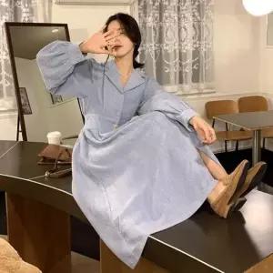 [오노마] ONM 여자 가을 하객 룩 원피스 결혼식 카라 롱 원피스 16465231)