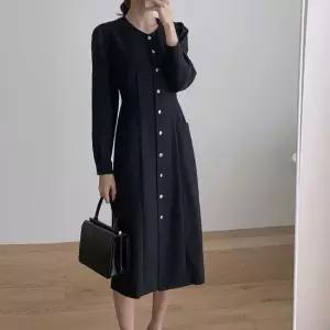 [오노마] ONM 퍼프소매 핀턱 단추 롱셔츠 원피스 하객룩 오피스룩 19310292)