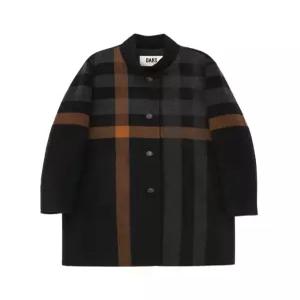 닥스 여성 25FW 블랙 빅체크 울캐시미어혼방 하프코트 DLCO5DE09BK