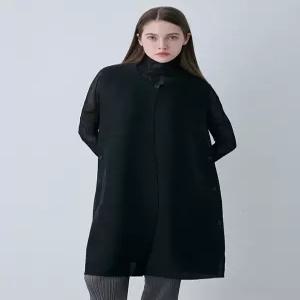 사이드 버튼 롱 플리츠 베스트 블랙_YK04WNPVT01