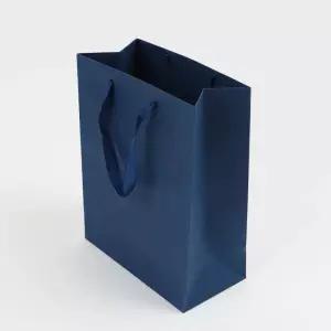 종이쇼핑백 직사각쇼핑백 종이가방 무지 중 블루 세로
