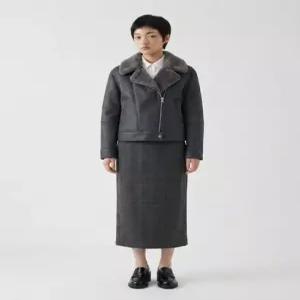 벨 마르슈 [최초가 211 900원] Faux Suede Shearling Rider Jacket