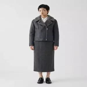 [벨 마르슈] [최초가 211 900원]Faux Suede Shearling Rider Jacket