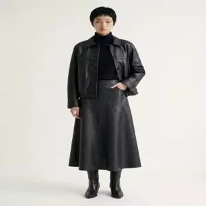 [벨 마르슈] [최초가 163 500원]Minimal Leather Button Jacket